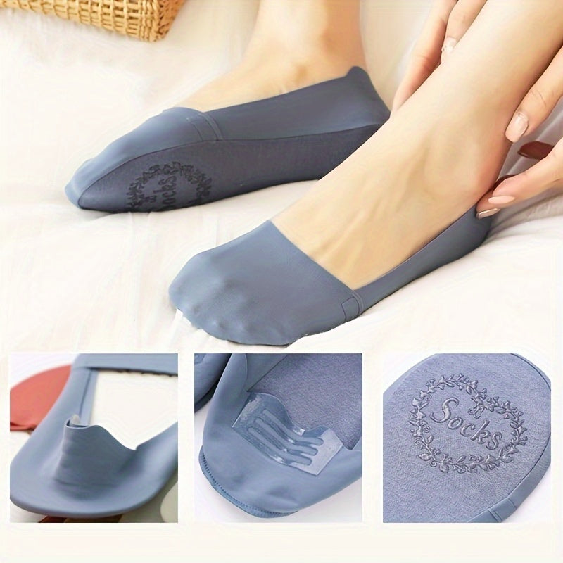 5 Pairs of Ice Silk Socks – Breathable and Non-Slip Invisible Socks for Women