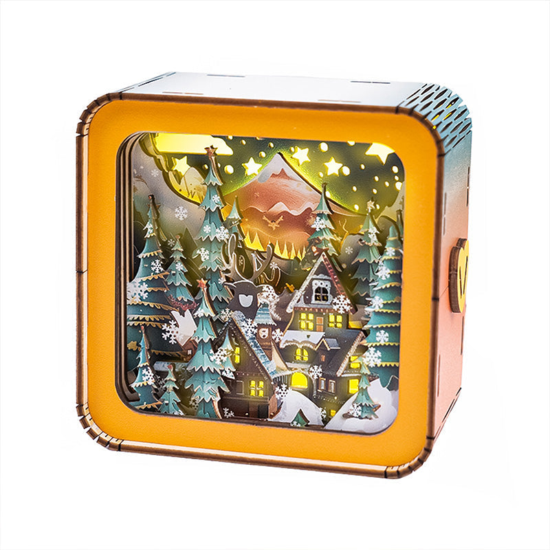 Atmospheric 3D Christmas House Light Scale - Warm LED Light and Unique Decoration