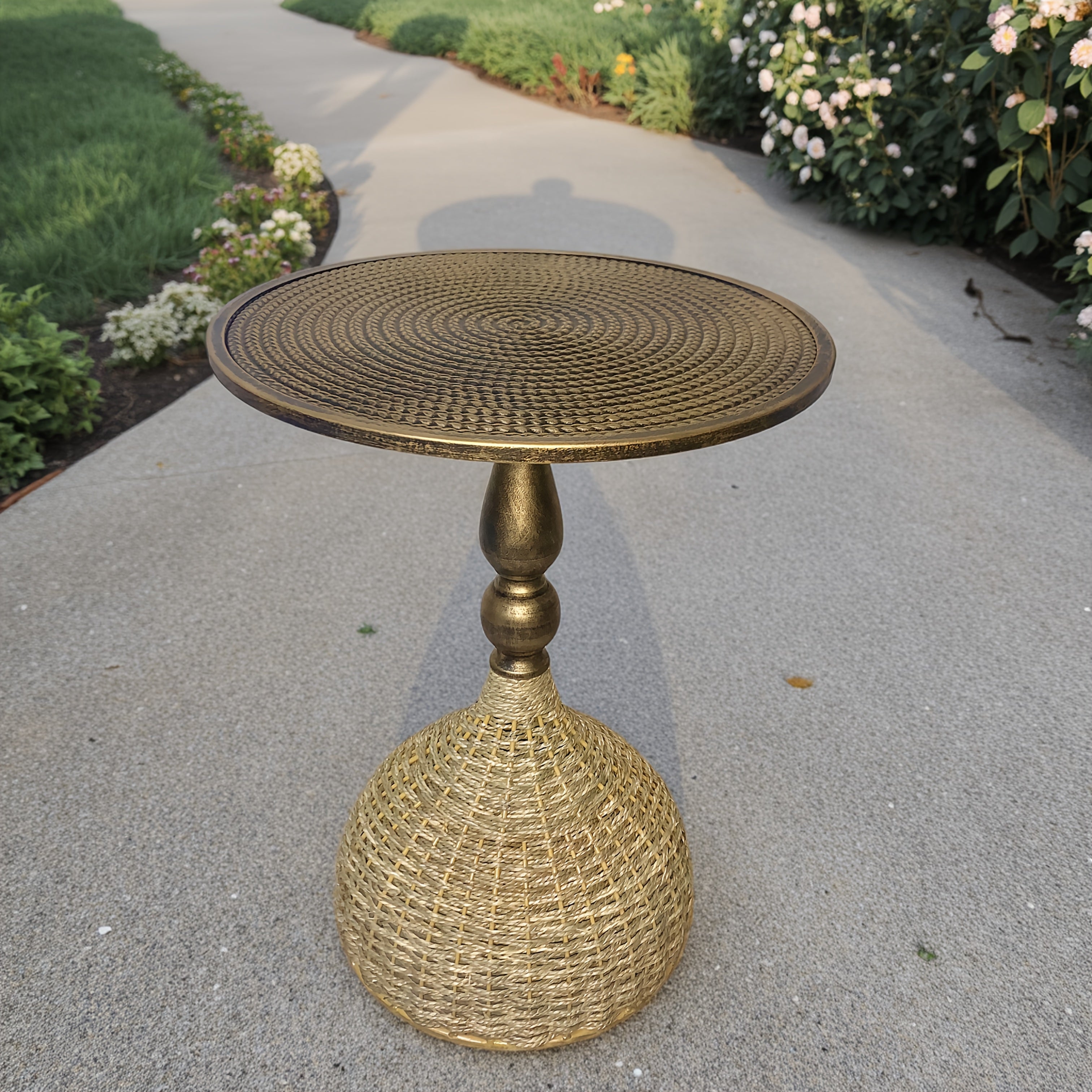 Handmade Water Grass Coffee Table – Antique Bronze Look