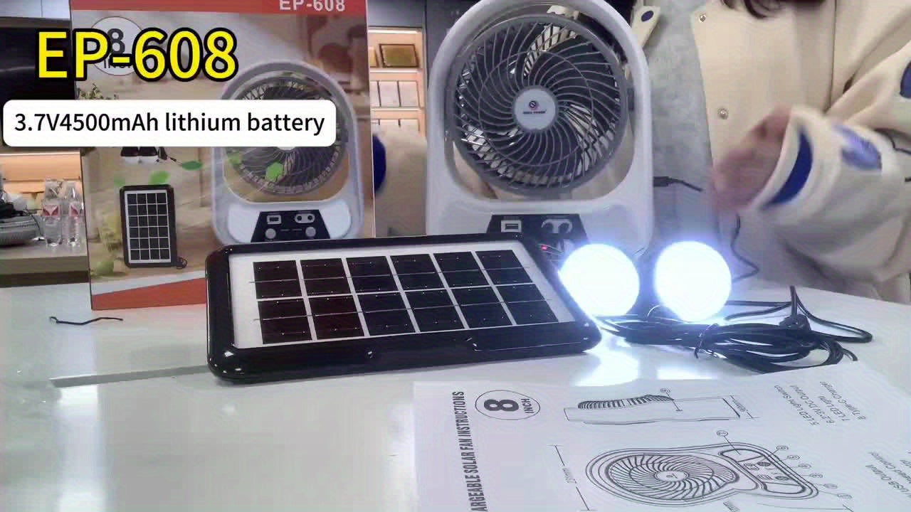 Portable Solar-Powered Fan and Night Light – Multifunctional and Rechargeable