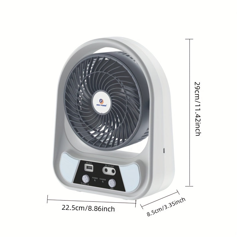 Portable Solar-Powered Fan and Night Light – Multifunctional and Rechargeable