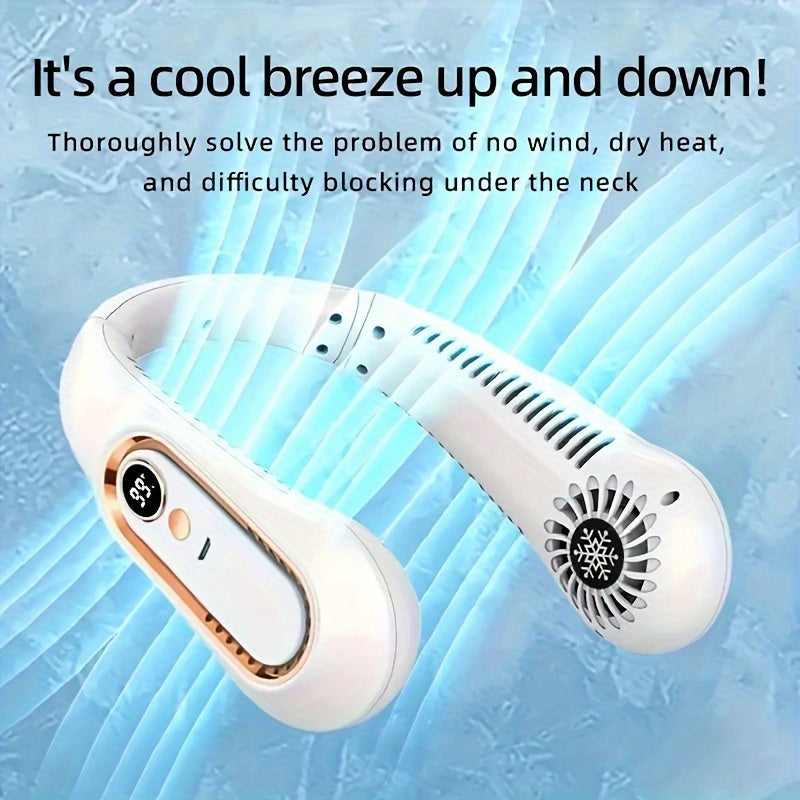 Rechargeable USB Neck Fan for Powerful, Silent Cooling – Perfect for Outdoor and Indoor Use