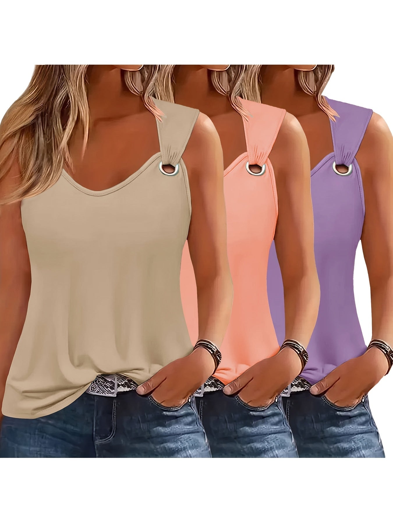 Ladies Tank Tops 3-Pack – Summer Ready and Loose Fit