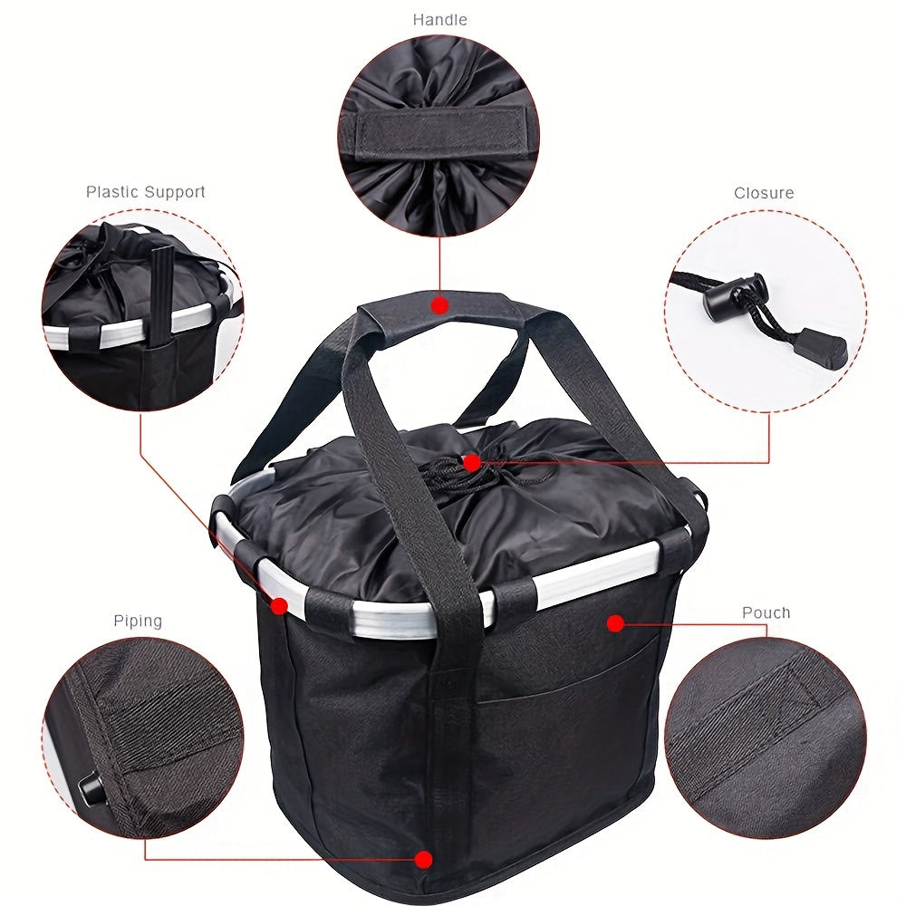 Foldable Bicycle Basket – High Capacity and Sturdy Load Capacity for Bikes and Pets