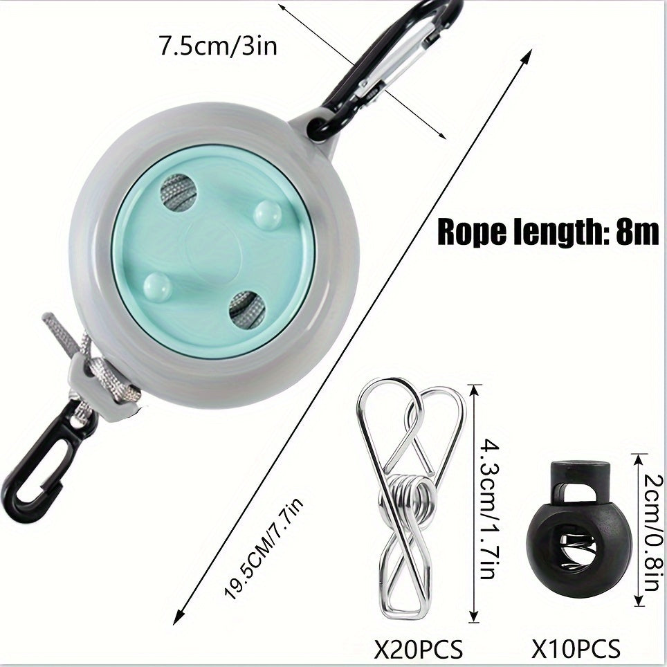 Portable Adjustable Clothesline – 8 Meter Long Camping Clothesline for Outdoor and Travel