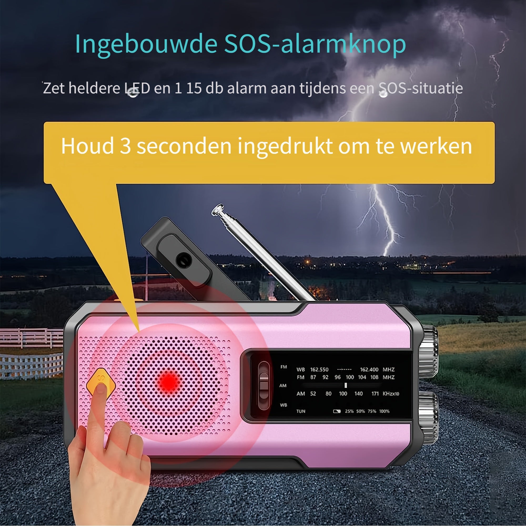 Daykit Portable AM/FM Radio – With Solar Panel and Flashlight