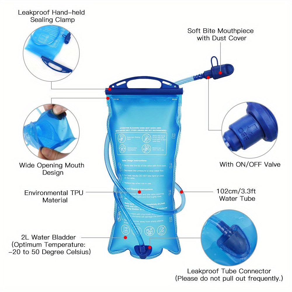 HydroPack Lightweight Hydration Backpack - 2L Water Reservoir for Running, Biking & Hiking