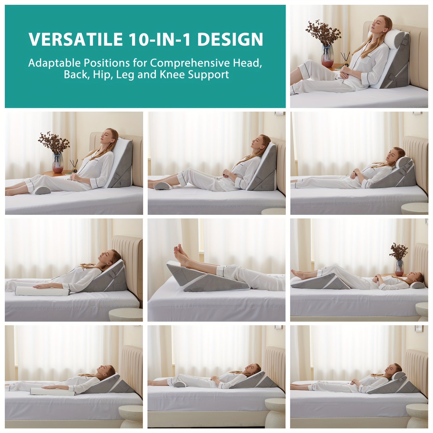 RelaxPlus Adjustable Bed Wedge Pillow – Comfort and Support for Recovery