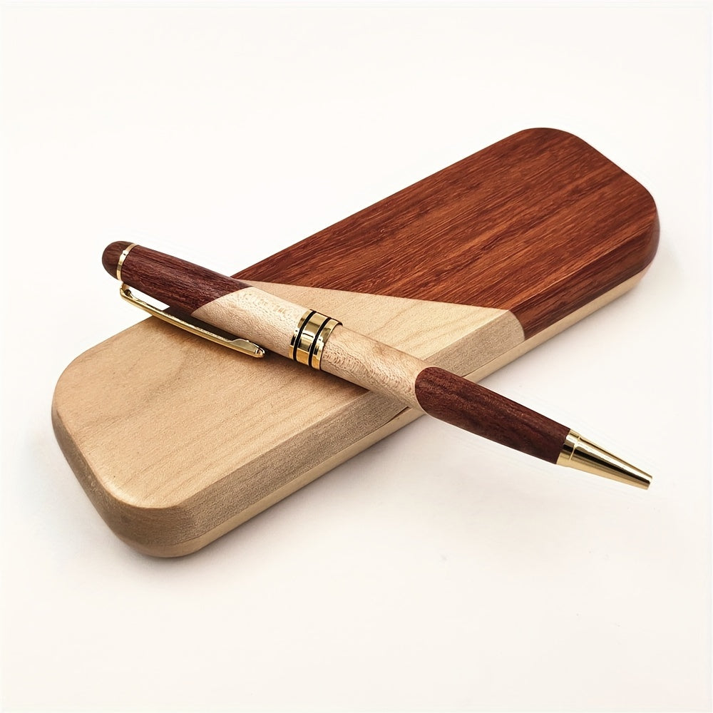 Premium Wooden Pen Box with Luxury Ballpoint Pen – Business and Stylish