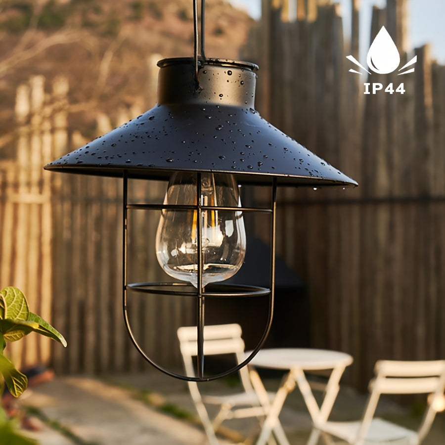 Set of 2 Solar Retro Lanterns – Vintage Hanging Lamps for Garden and Balcony