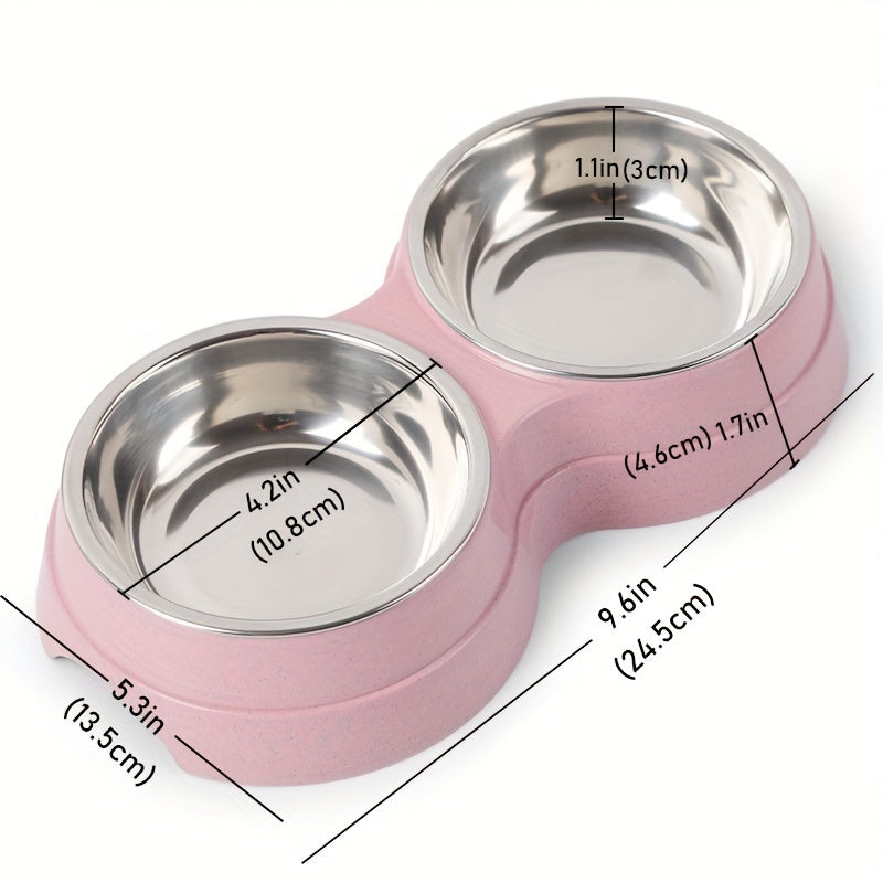 Stainless Steel Double Pet Bowl – Perfect for Food and Water