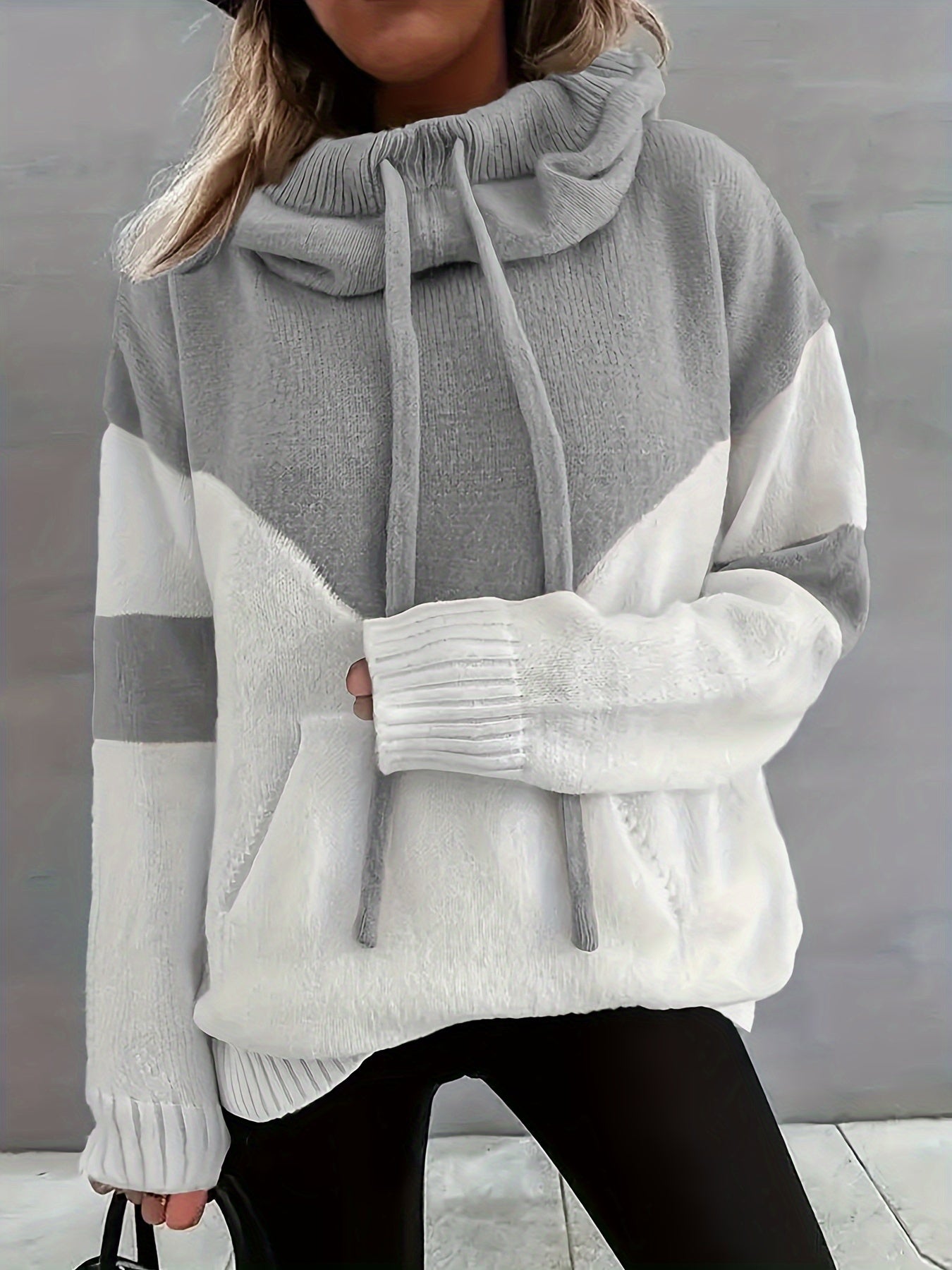 Ava Color Block Hoodie Sweater - Stylish and Comfortable for Women