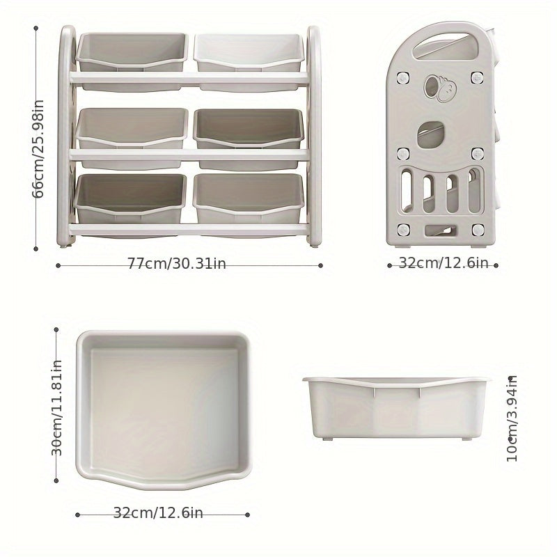 MultiStore Storage Rack - Spacious and Sturdy Organizer with 6 Bins