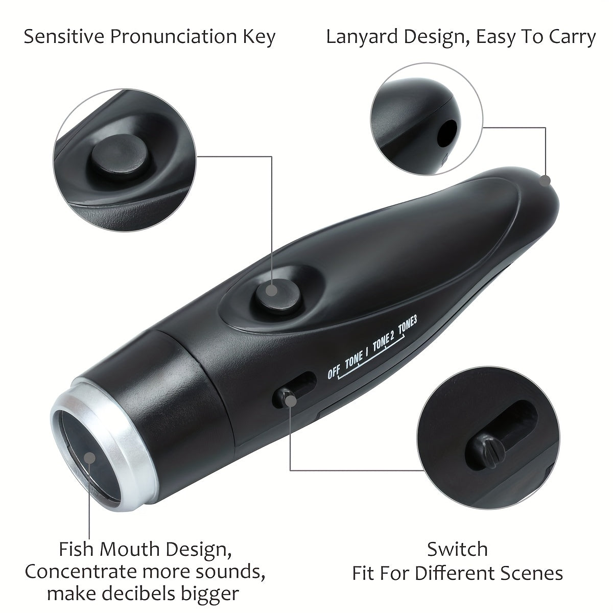 Electronic Whistle for Coaches and Referees – Handheld Whistle with 3 Tone Options and Lanyard