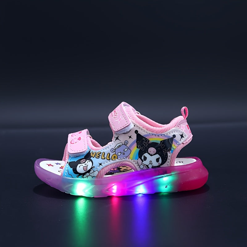 Sanrio Girls' Light-Up Sandals – Kawaii Cartoon Princess Sandals for Summer