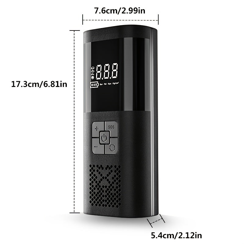 Portable Air Compressor – Smart Tire Inflator with LCD Screen and LED Lights