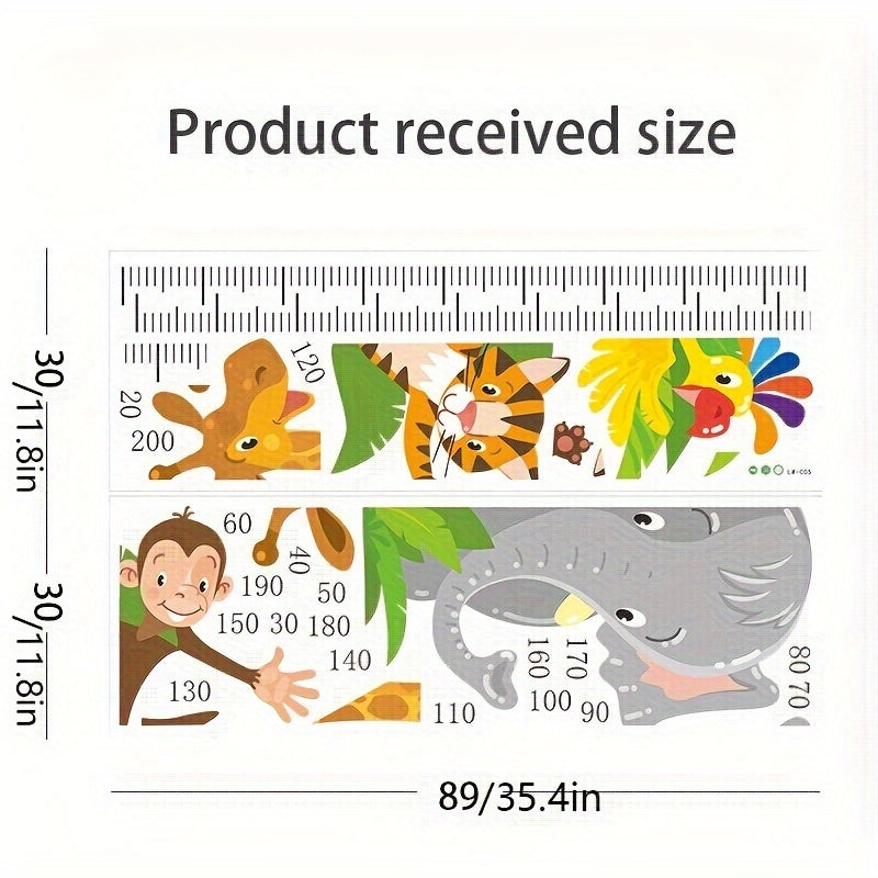 Animal Growth Chart Wall Stickers - Playful Measurement for Kids