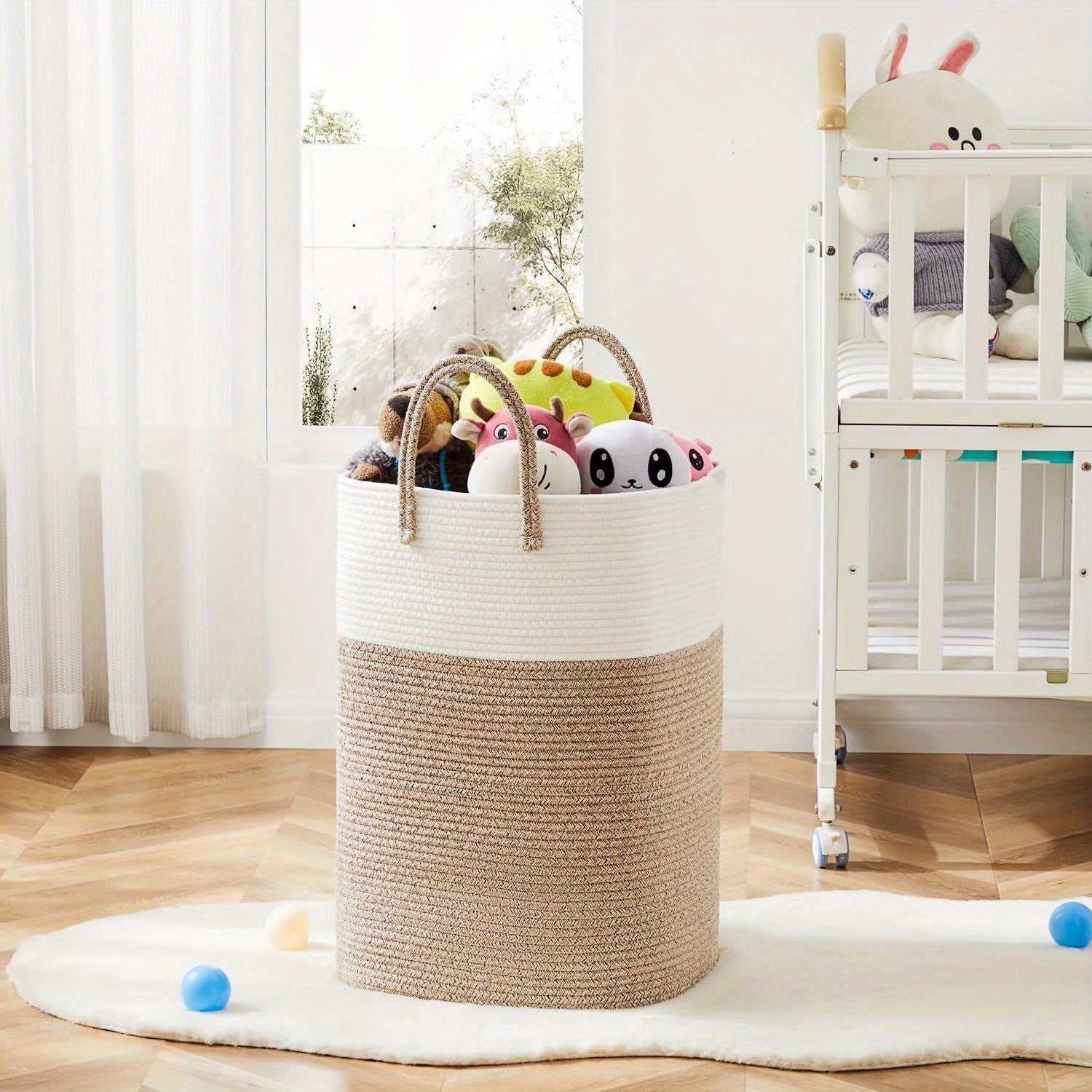 Extra Large Woven Laundry Basket - Space for All Your Things, Durable and Practical