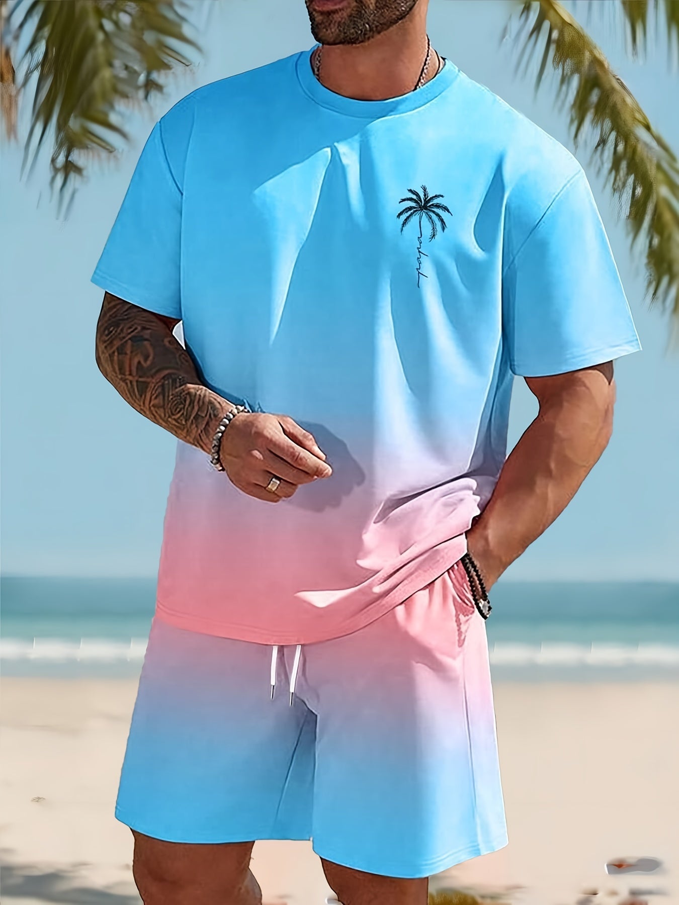 Trendy Comfortable Men's Summer Set - Comfortable T-shirt and Shorts for Casual Style