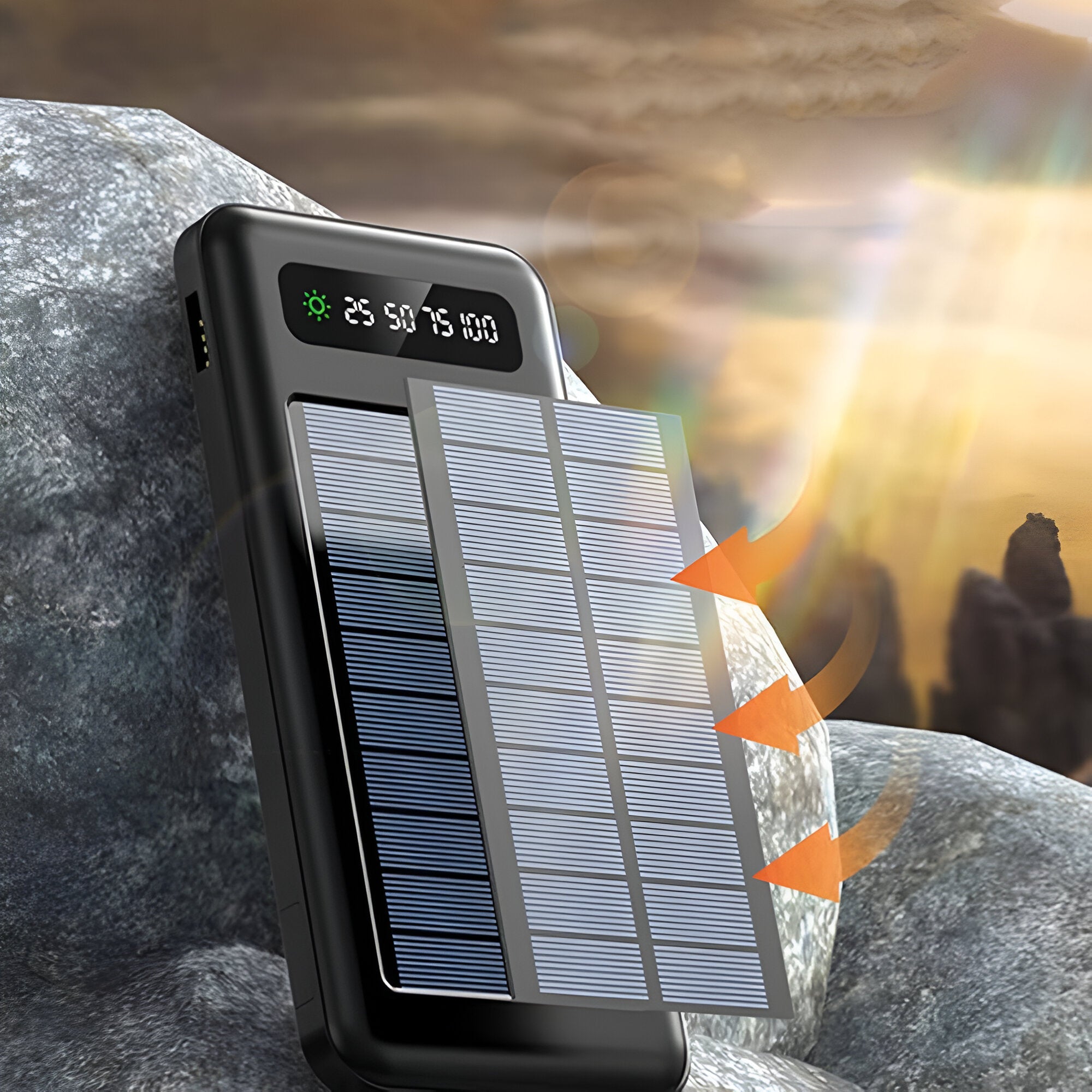 High-Capacity 20,000mAh Solar Power Bank – Fast and Dual Charging