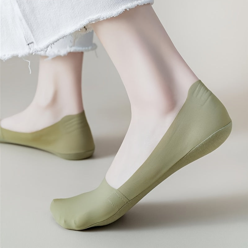 5 Pairs of Ice Silk Socks – Breathable and Non-Slip Invisible Socks for Women