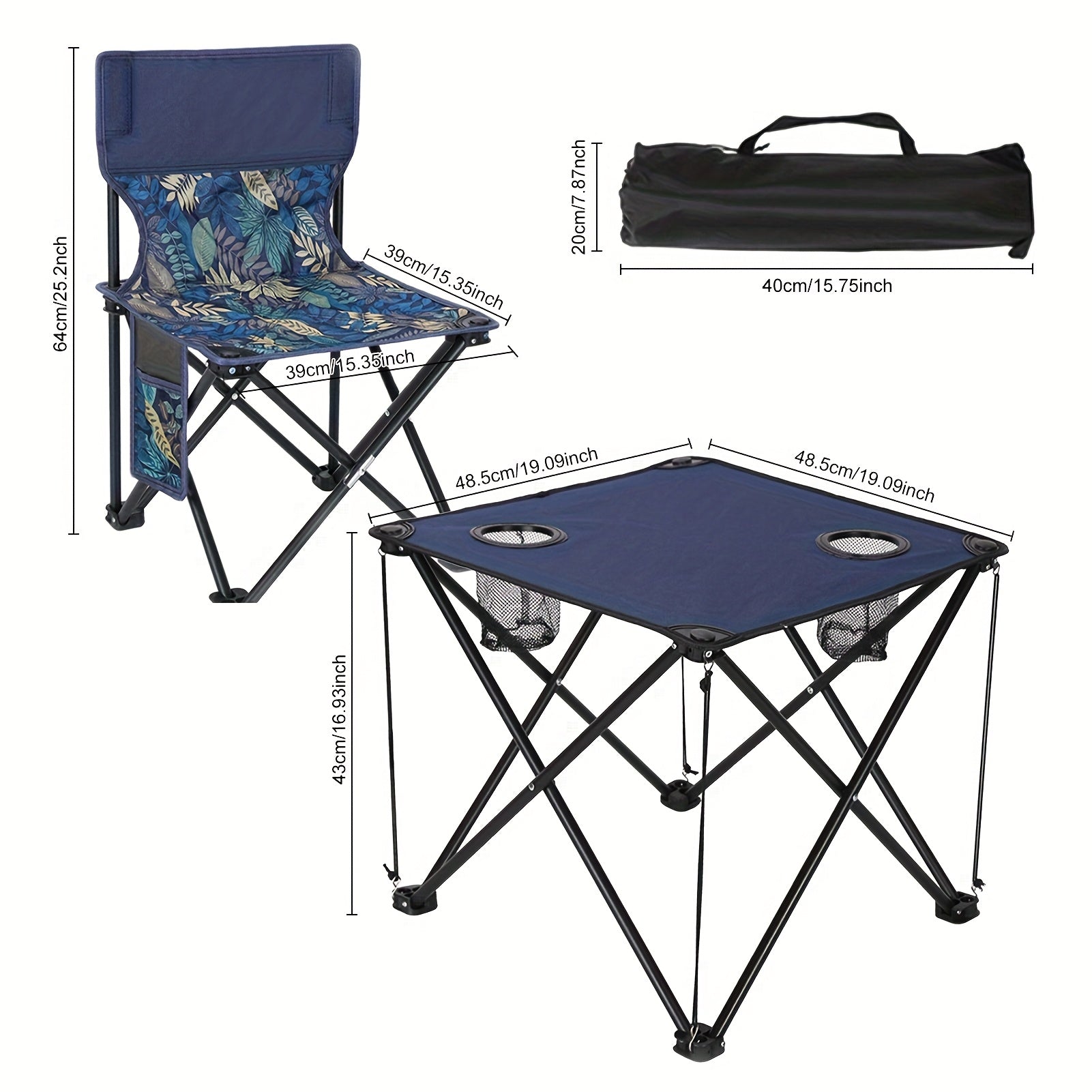 Foldable Outdoor Table & Chairs Set – Portable Camping & BBQ