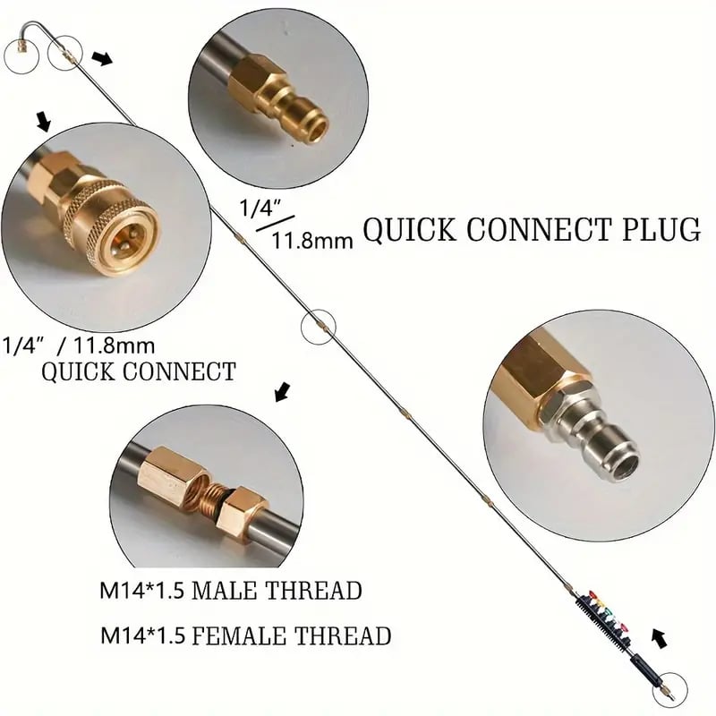Telescopic High Pressure Washer Wand - Easy and Powerful Cleaning