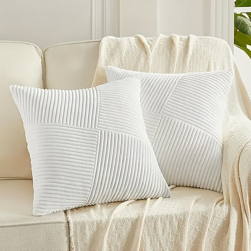 2-Piece Bohemian Style Corduroy Cushion Covers – Soft and Stylish for Sofa and Bed