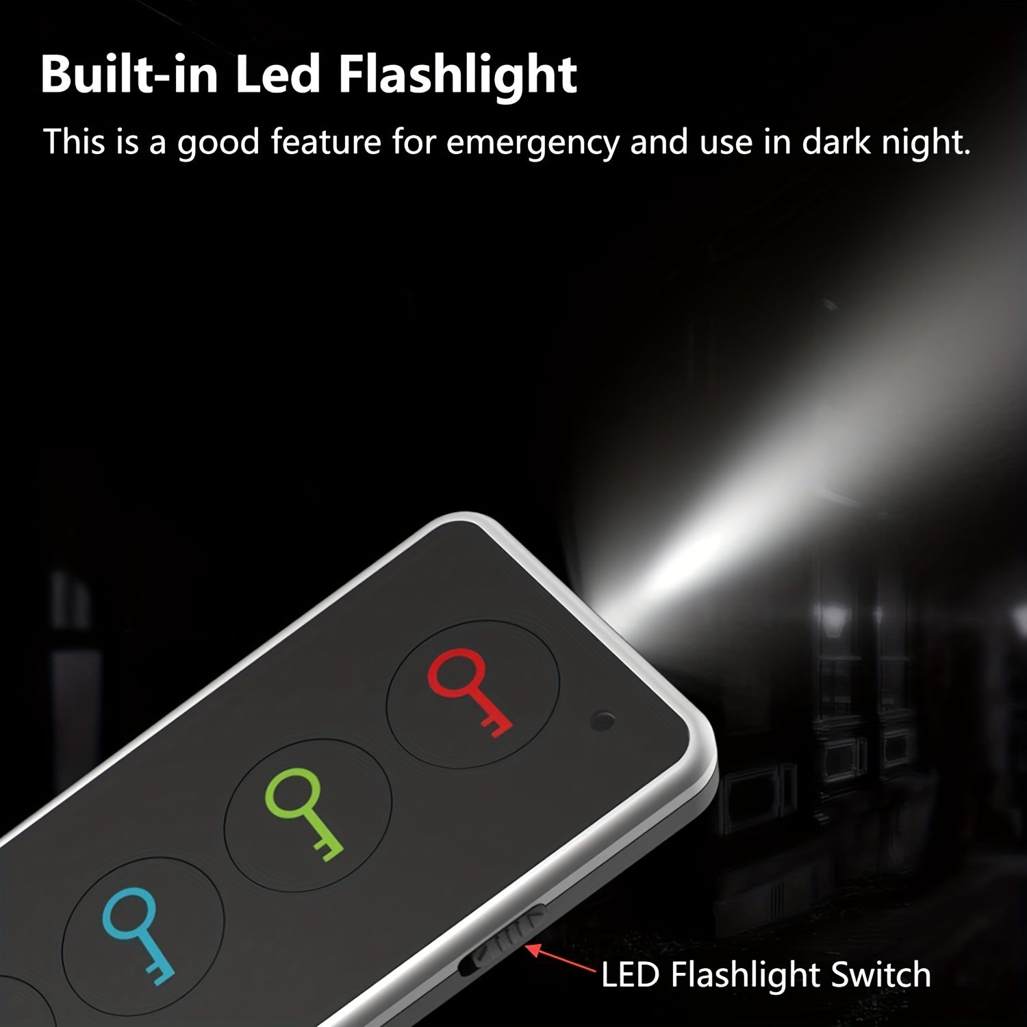 Key Finder with 4 Receivers – LED Flashlight & Portable Design