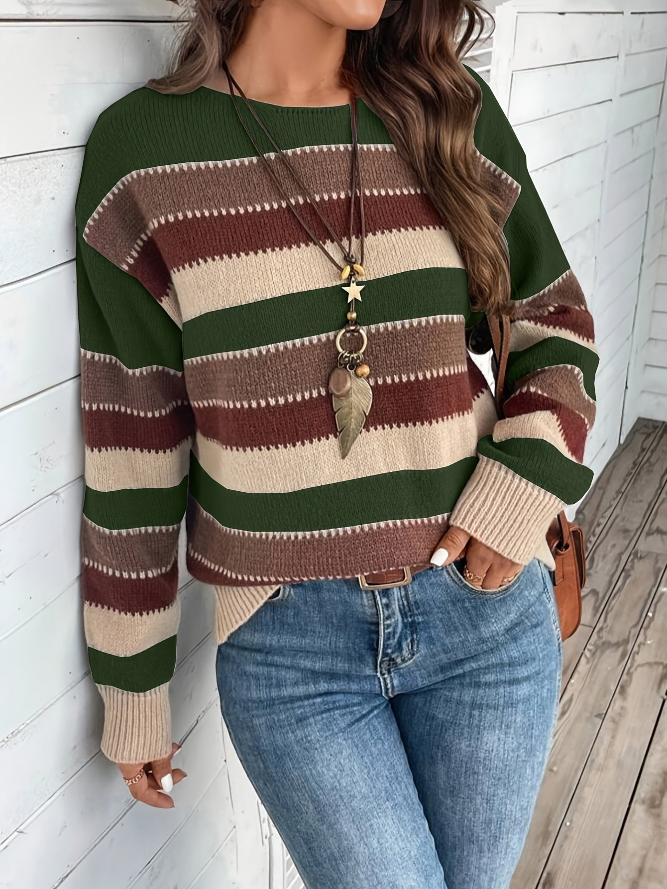 Vintage Striped Knit Jumper – Relaxed Fit with Timeless Everyday Elegance