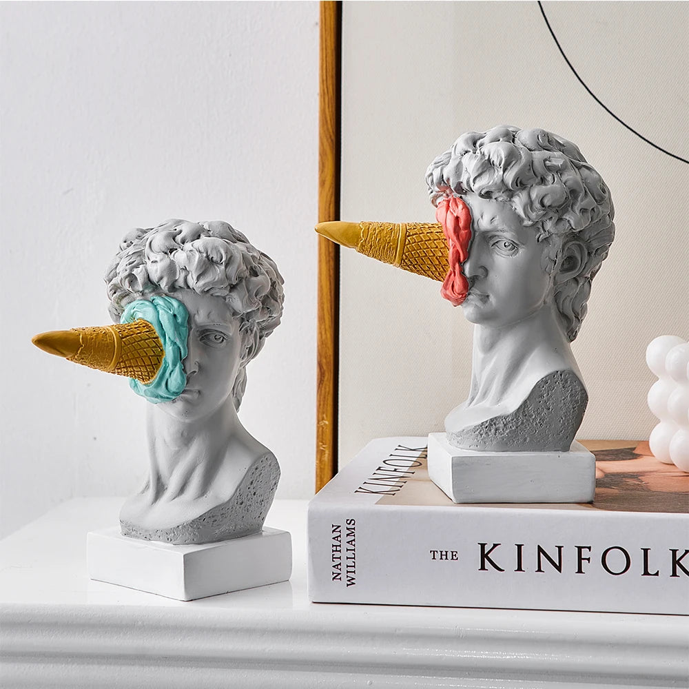 Statue with Ice Cream - Playful Decoration for Home