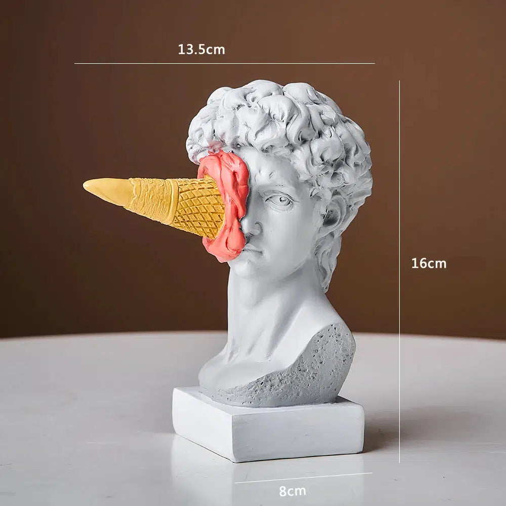 Statue with Ice Cream - Playful Decoration for Home