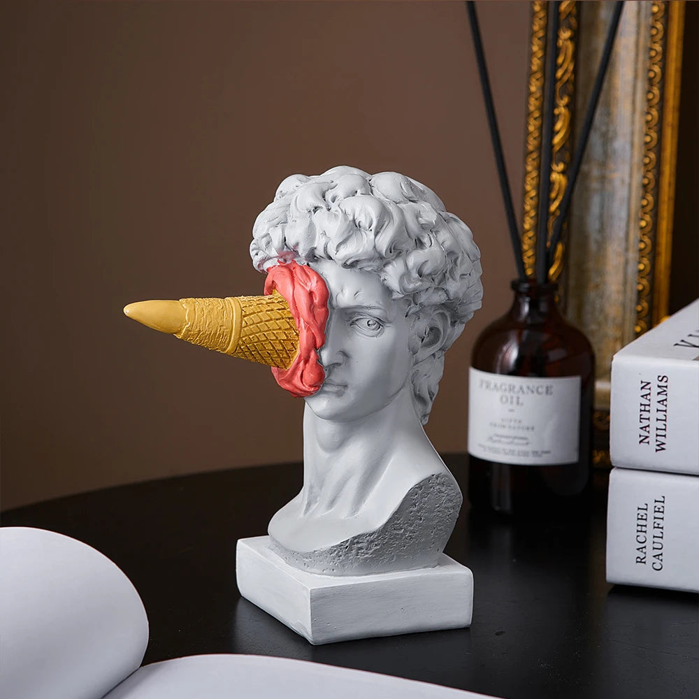 Statue with Ice Cream - Playful Decoration for Home