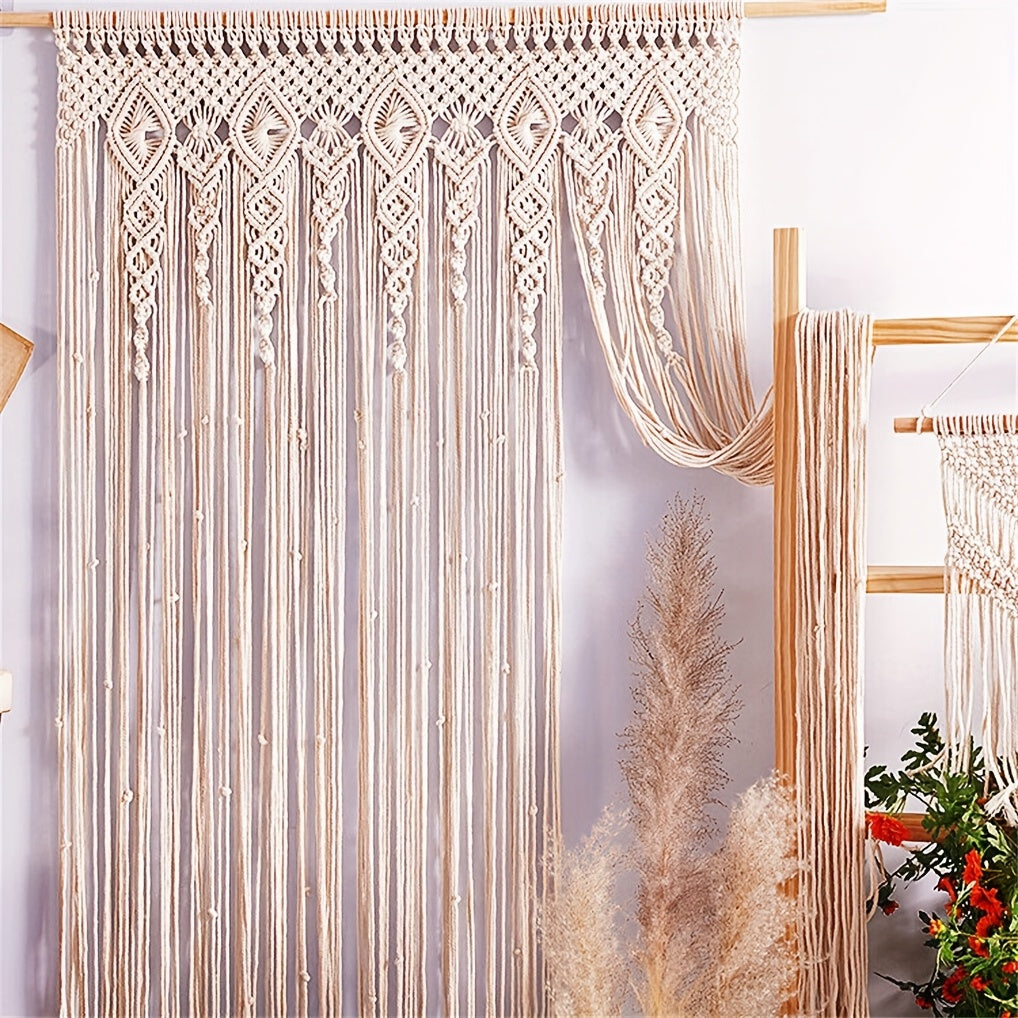 Boho Macramé Curtain – Decorative and Practical Room Divider