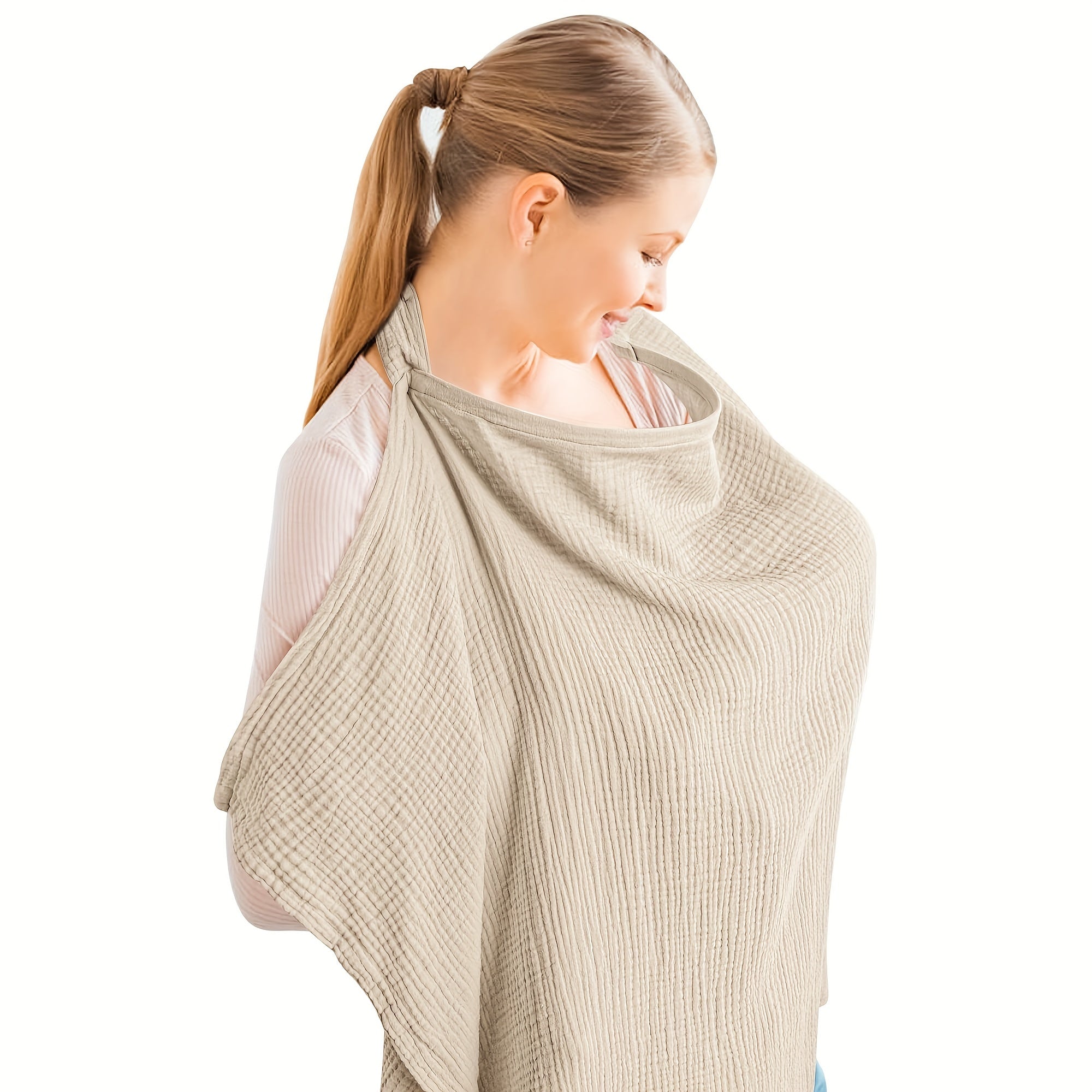 Breathable Nursing Blanket with Rigid Hoops - Multifunctional Mother Apron for Nursing and High Chair