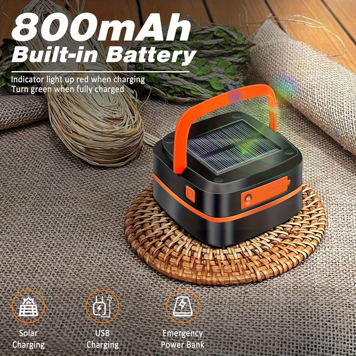 Foldable Camping Lantern - Rechargeable LED Light for Outdoor Activities and Emergencies