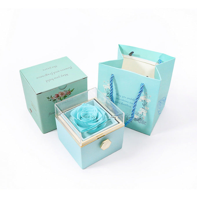 Amor's Flower Box – Eternal Rose with Engraving for Valentine's Day