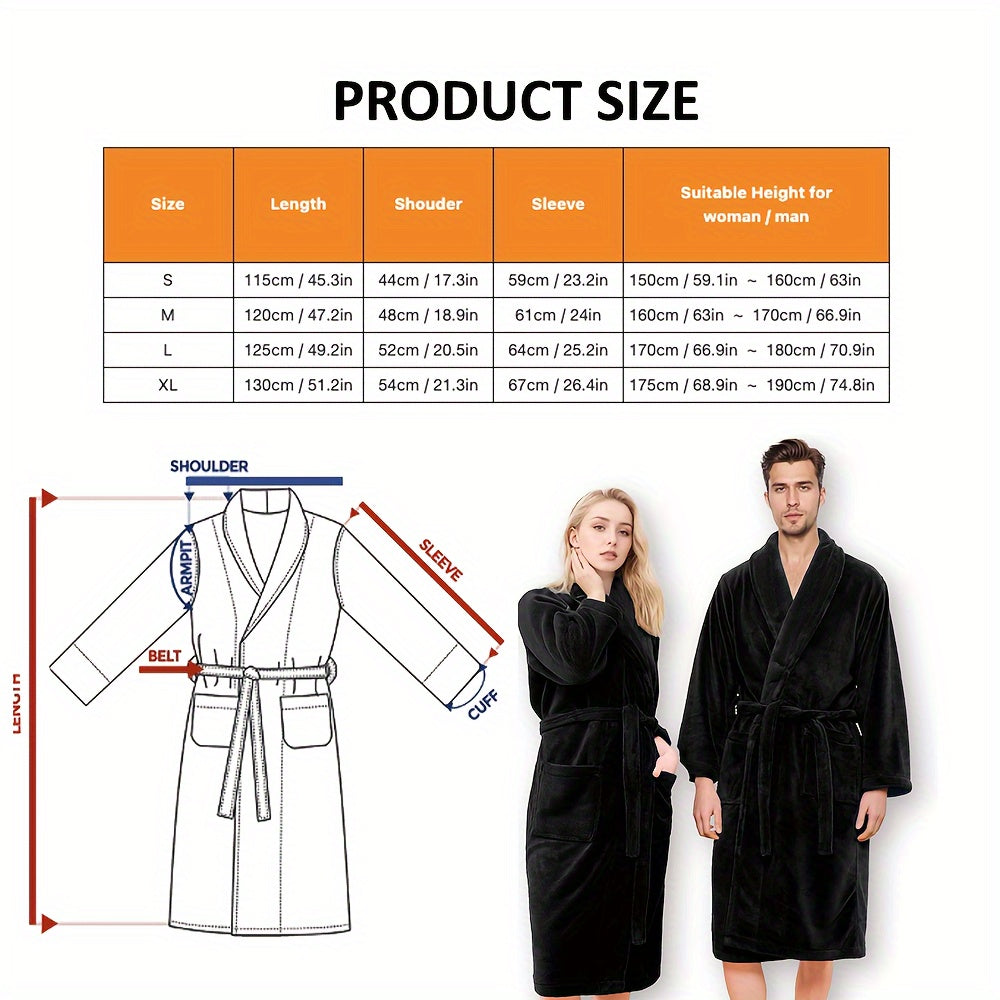 Luxe Unisex Coral Fleece Bathrobe – Ultra Soft and Warm for Your Comfort