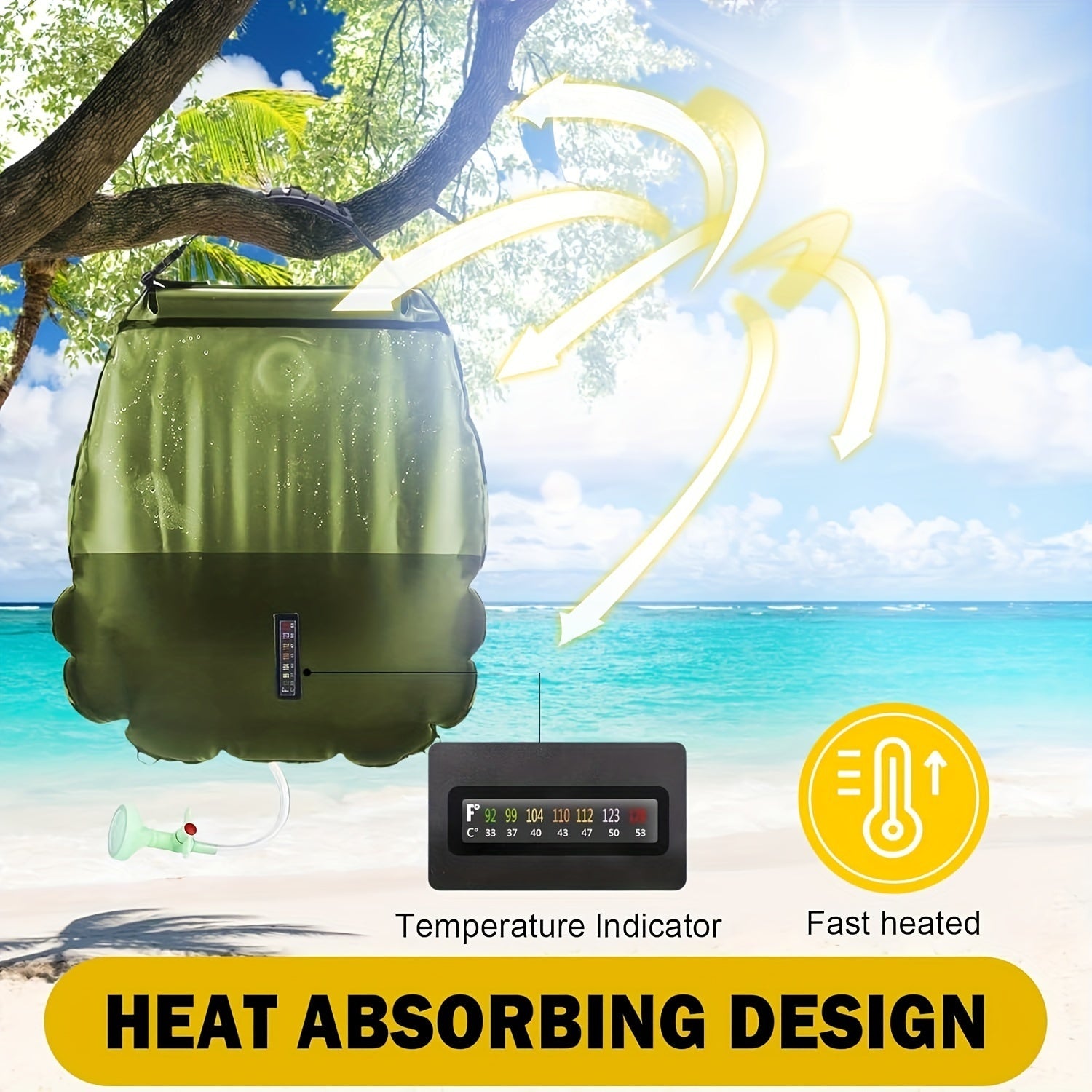 SunnyFlow Solar Shower Bag – Practical, Leakproof, and with Temperature Meter