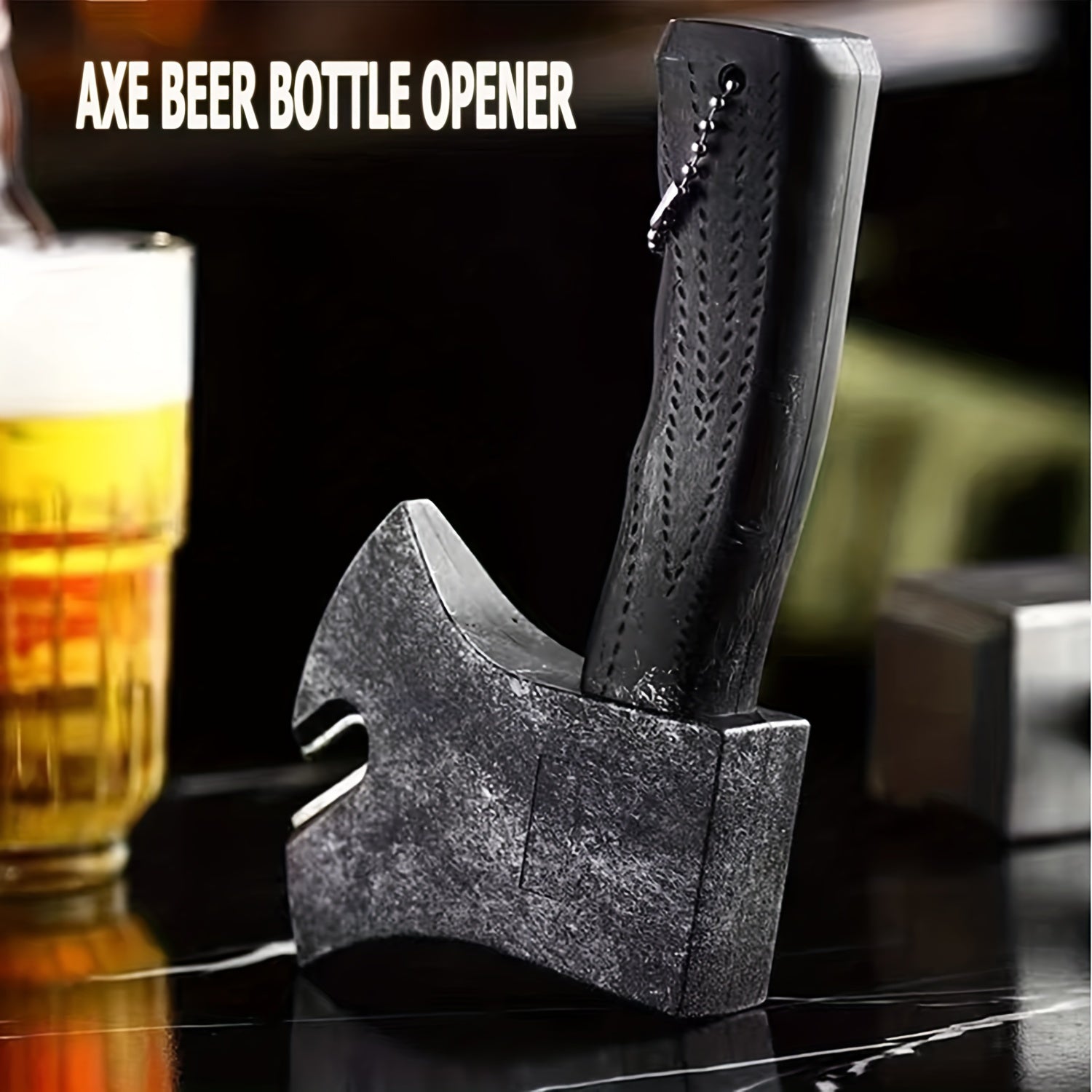 Battle Axe Bottle Opener – Rugged Design with Textured Grip Handle