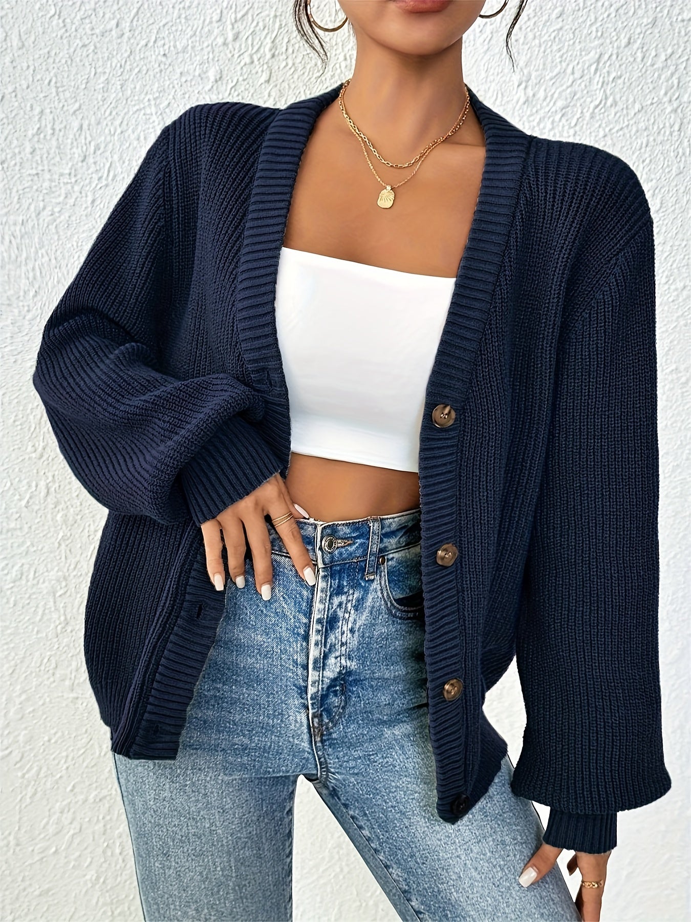 Autonomous Solid Knit Cardigan – Stylish and Warm for Spring and Autumn