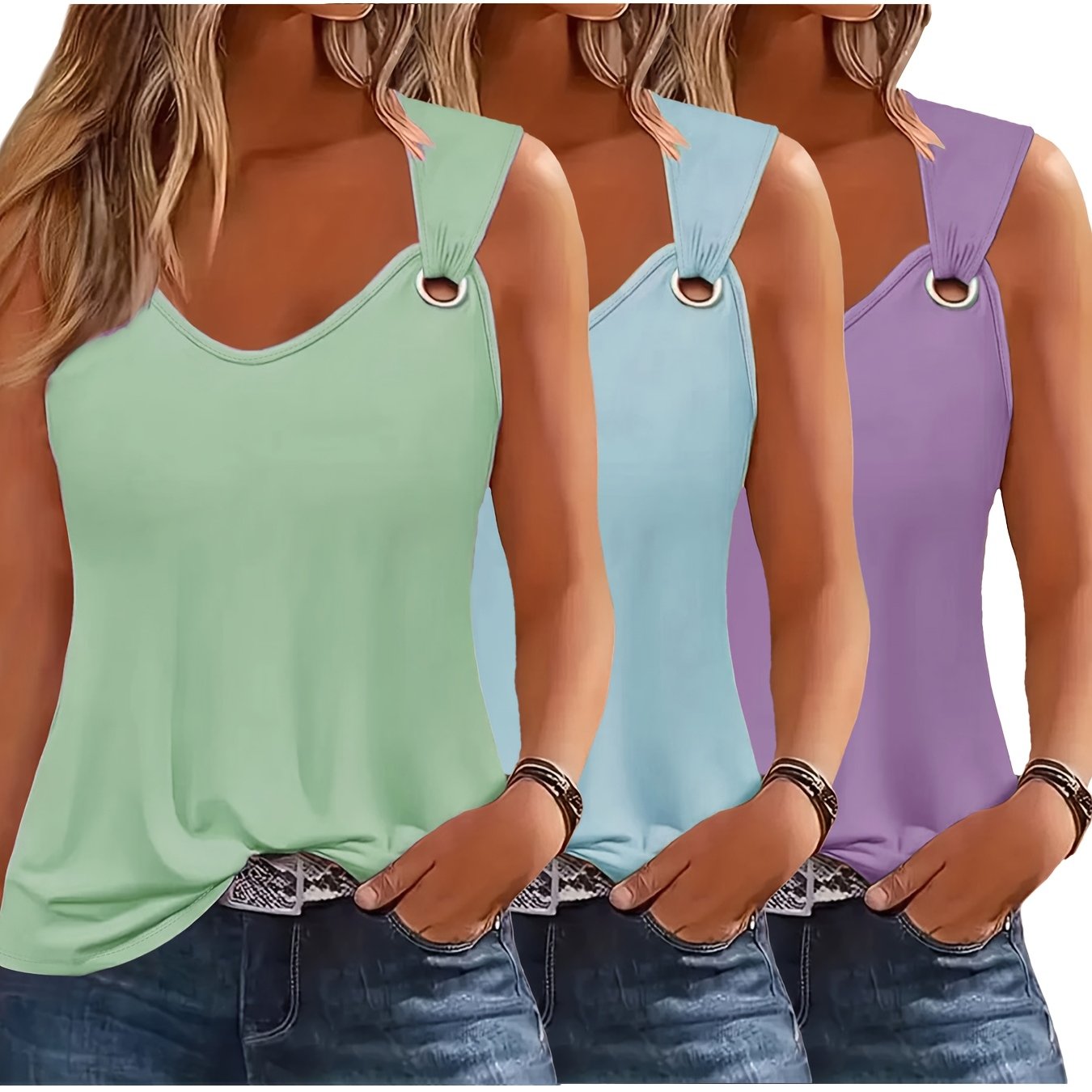 Ladies Tank Tops 3-Pack – Summer Ready and Loose Fit