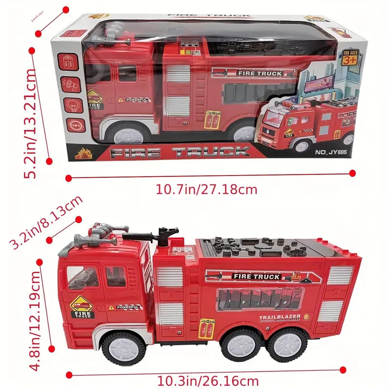 Flash Light-Up Fire Truck - Adventurous Toy for Children