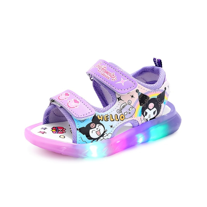 Sanrio Girls' Light-Up Sandals – Kawaii Cartoon Princess Sandals for Summer