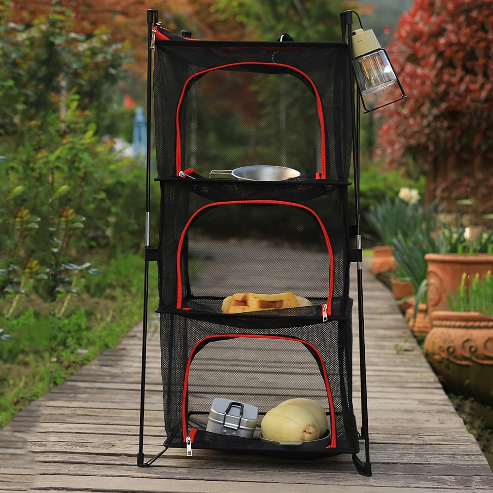 3-Tier Camping Storage Rack – Durable, Compact, and Handy for Camping and Outdoor Activities