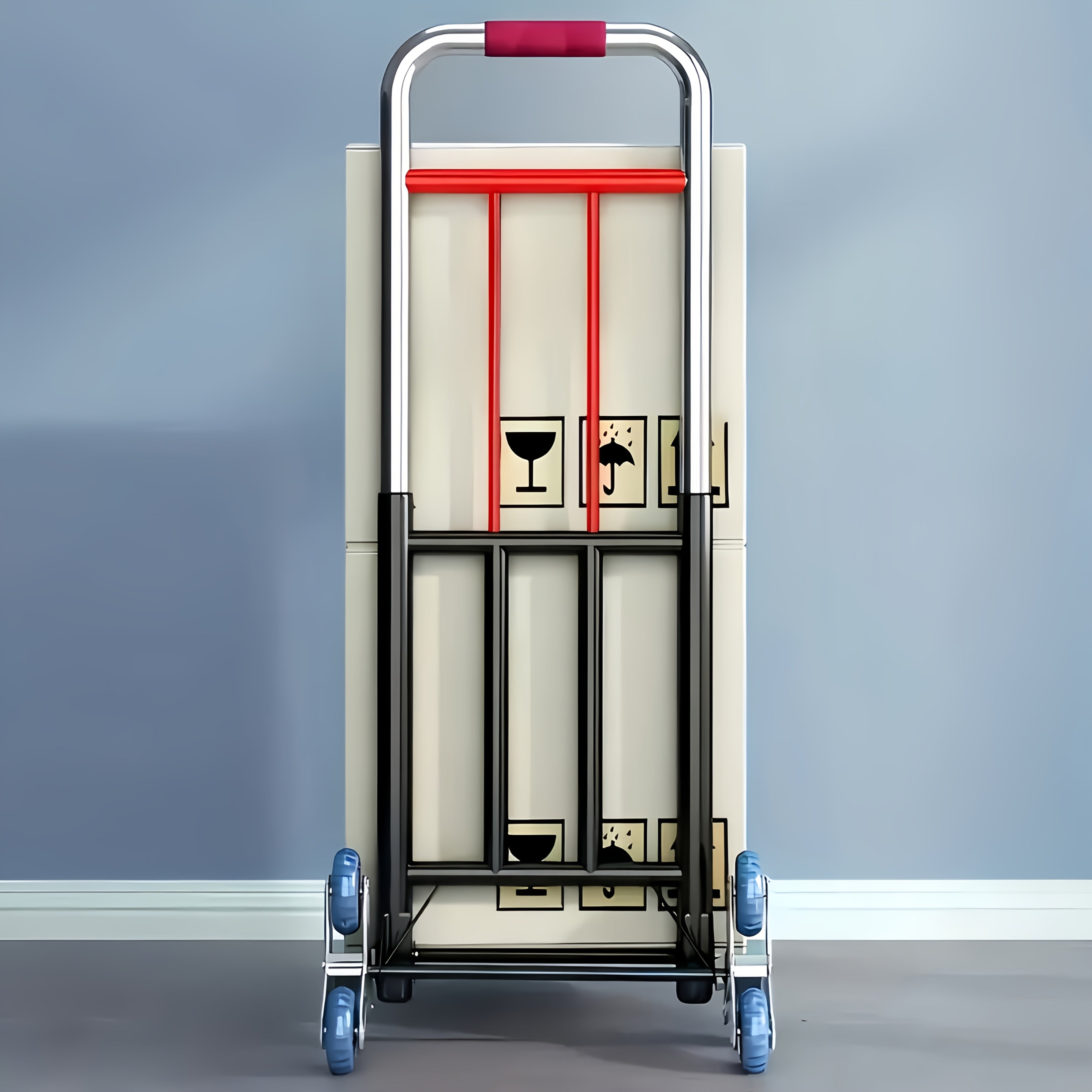 Heavy-Duty Tri-Wheel Stair Climbing Hand Truck – Portable Folding Dolly for Heavy Loads