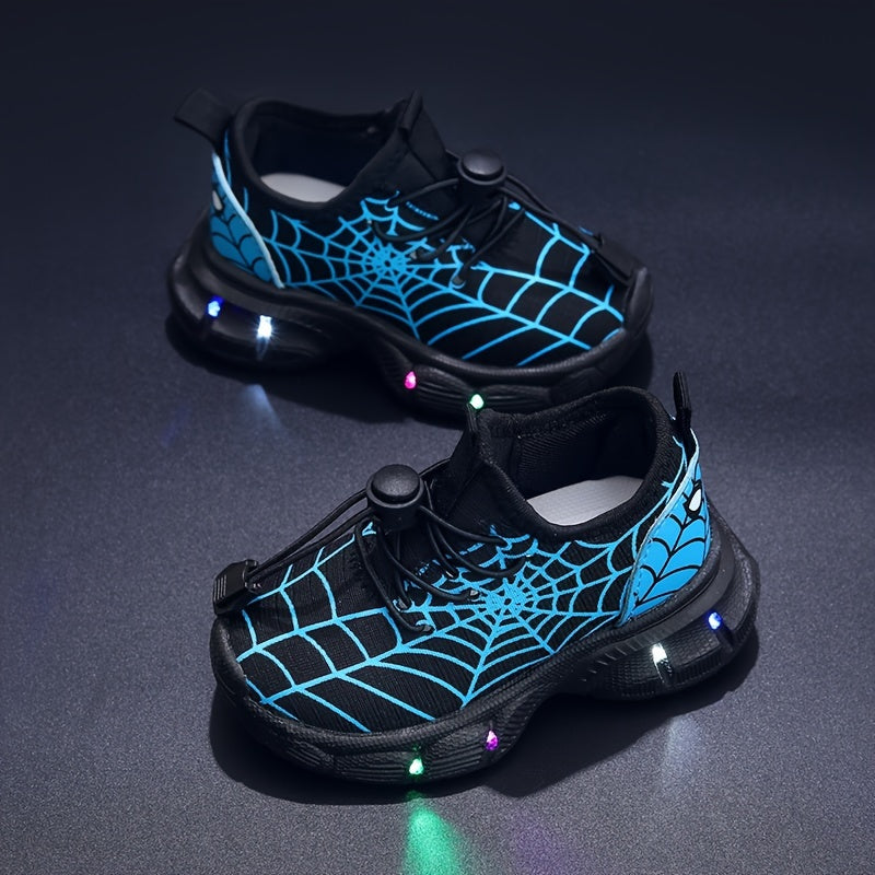 Joris' Spider Web Sneakers with LED Lighting - For Playful Children
