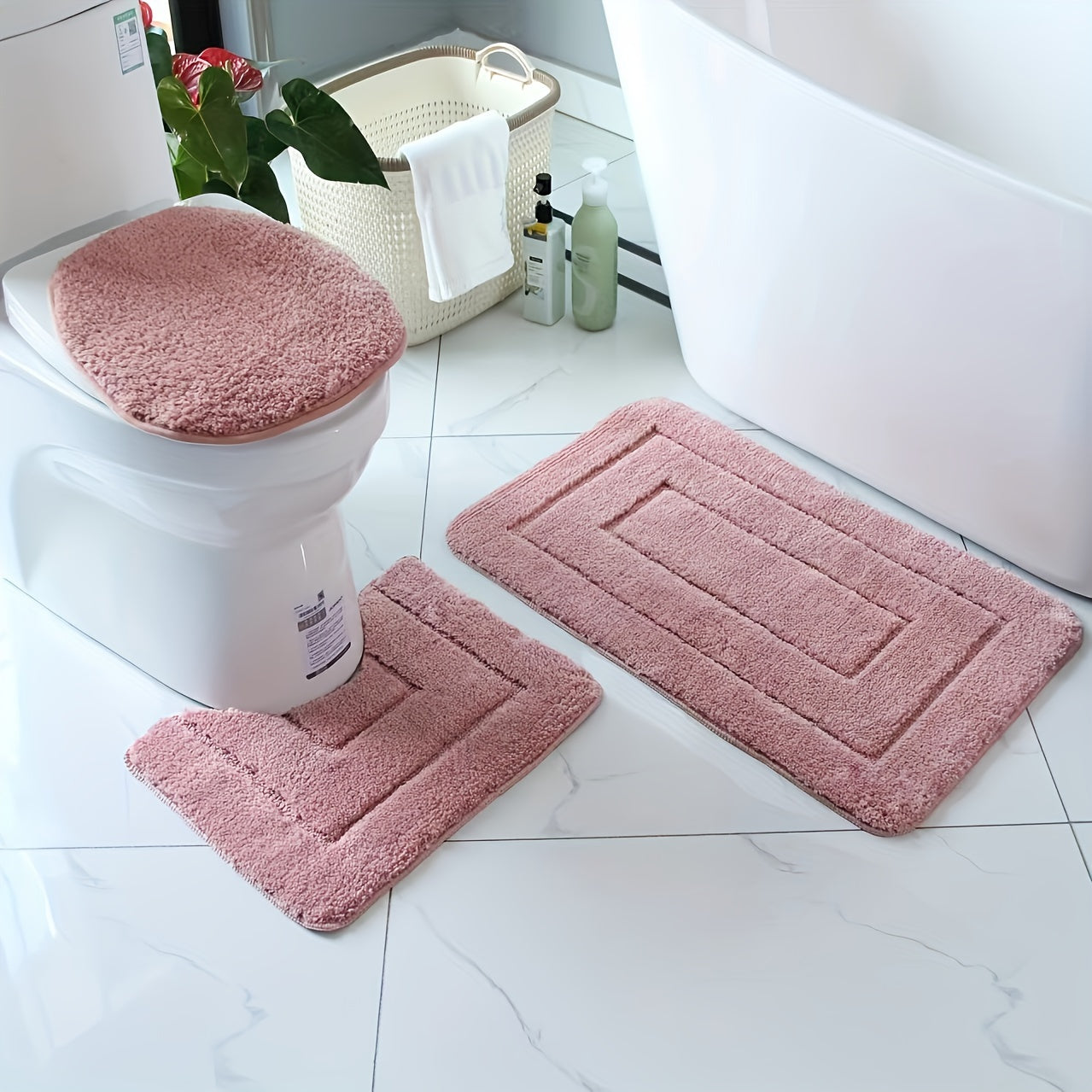 3-Piece Ultra-Fine Fiber Bathroom Rug Set – Quick-Drying and Absorbent