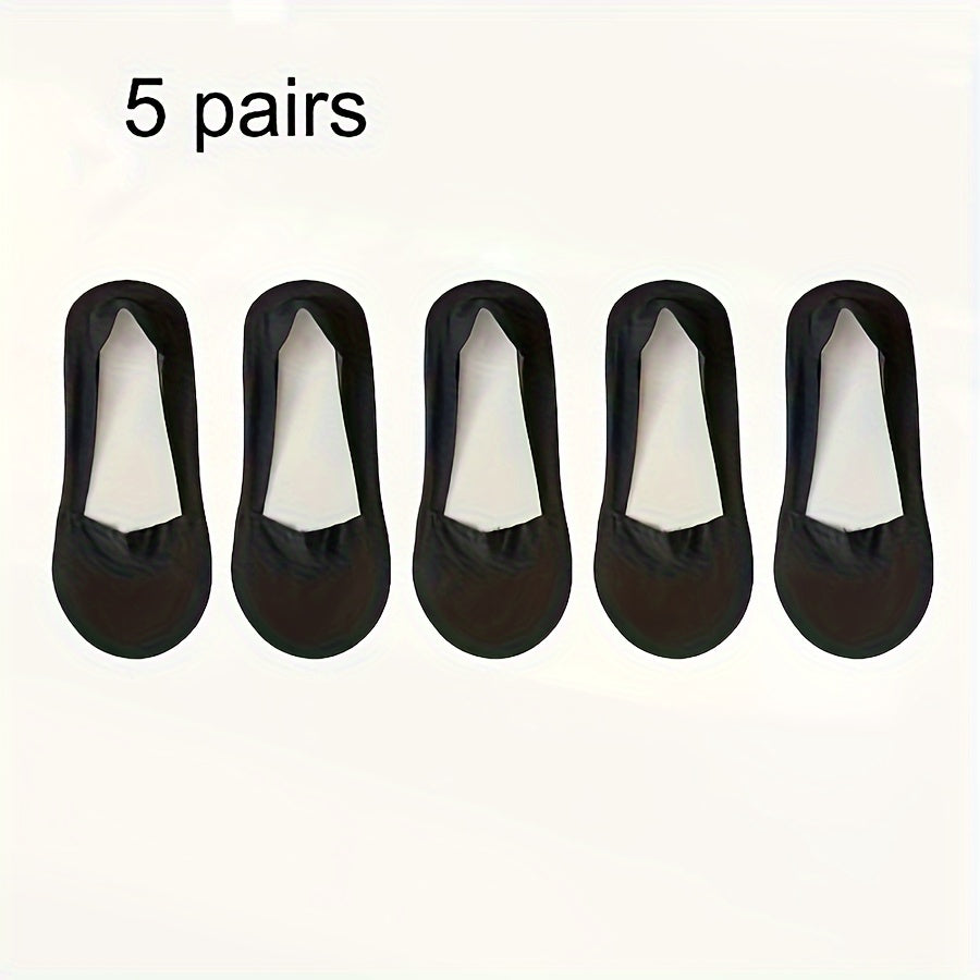 5 Pairs of Ice Silk Socks – Breathable and Non-Slip Invisible Socks for Women