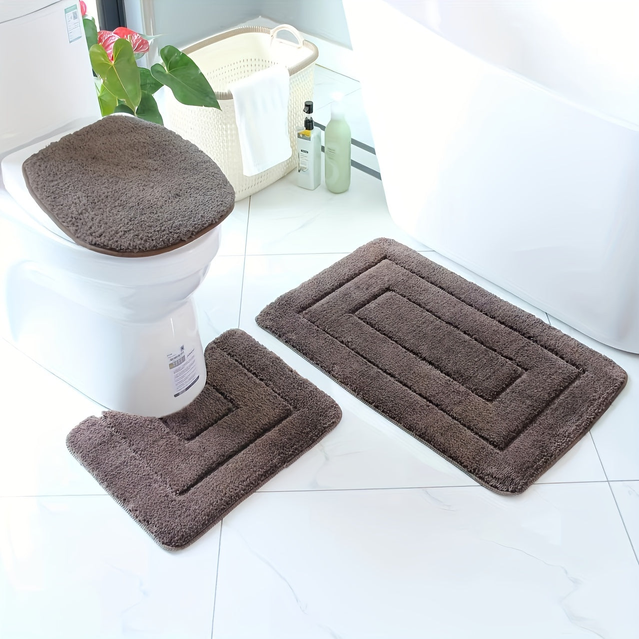 3-Piece Ultra-Fine Fiber Bathroom Rug Set – Quick-Drying and Absorbent